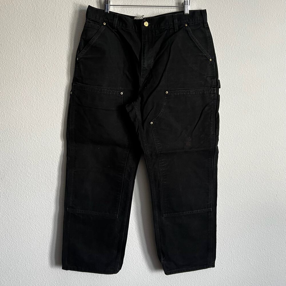 Carhartt  B01 BLK black double knee work wear carpenter pants